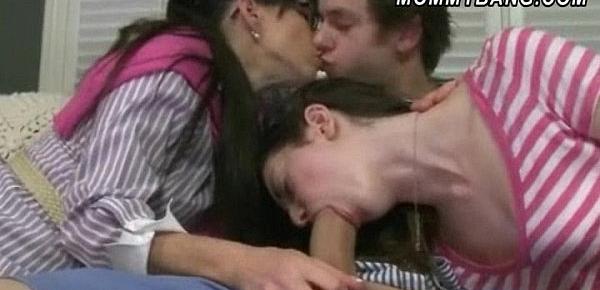  Teen Alexandra shares BFs cock with mature Victortia Volt